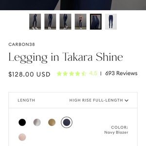 CARBON38
Legging in Takara Shine. ***brand new with tags***